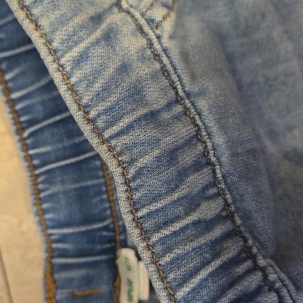 Aerie Distressed Drawstring Waist Raw Edge Jean Shorts - Picture 3 of 7